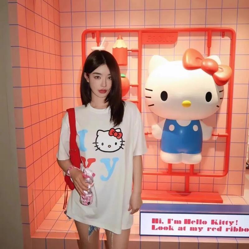 Short-Sleeved Sanrio Summer Pu - Street Summer Fashion 评论和价格