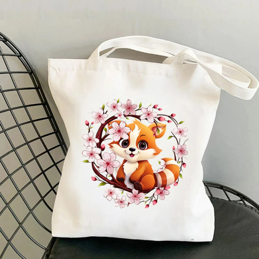 1pc Koala Cherry Blossom Print - Tote Bag Canvas Print 评论和价格