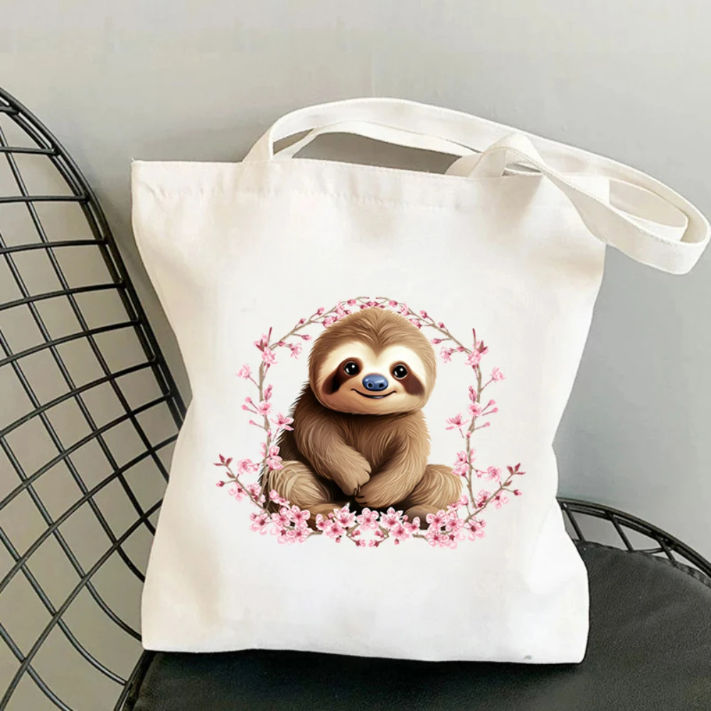 1pc Koala Cherry Blossom Print - Tote Bag Canvas Print 评论和价格