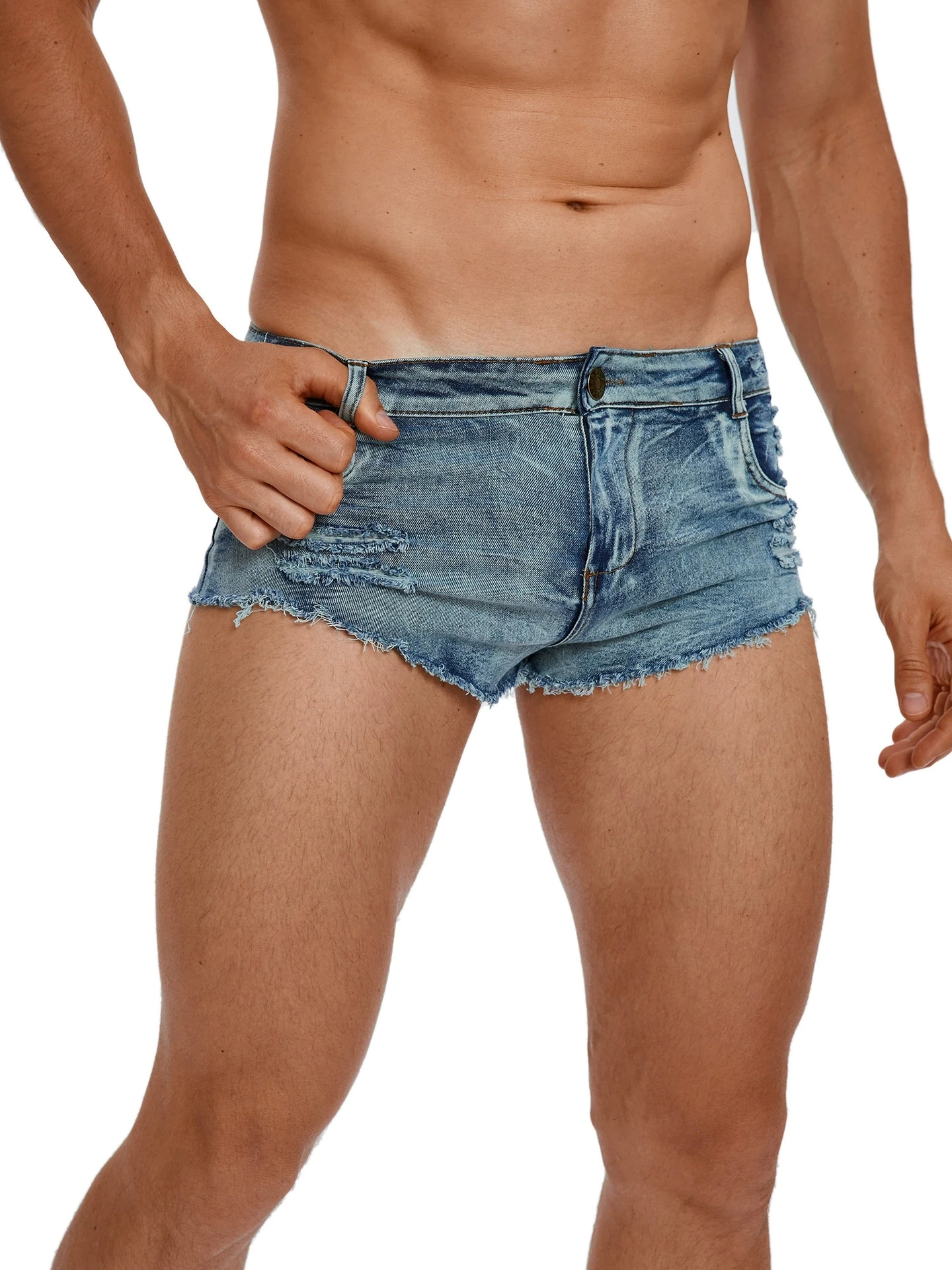 Men's Low Waist Jeans Shorts F - Street Fashion Jeans 评论和价格