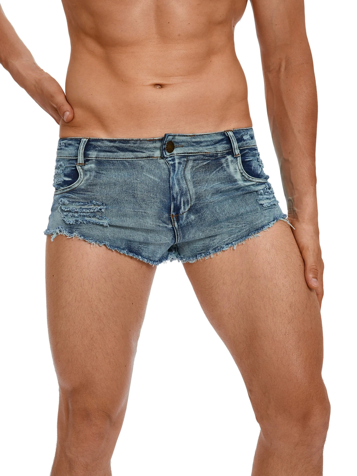 Men's Low Waist Jeans Shorts F - Street Fashion Jeans 评论和价格