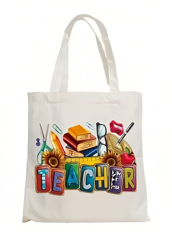 Color Block Teacher Letter Wit - Tote Bag Canvas Print 评论和价格