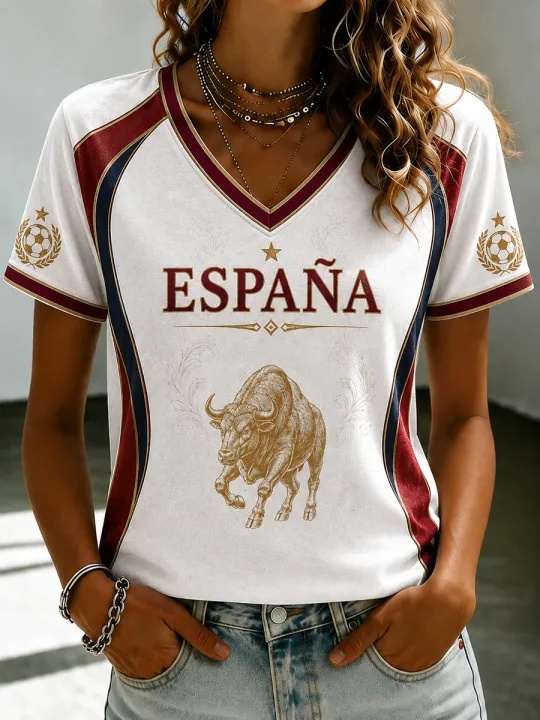 Spain Football Fan T-shirt  Sl - Street Fashion In Spain 评论和价格