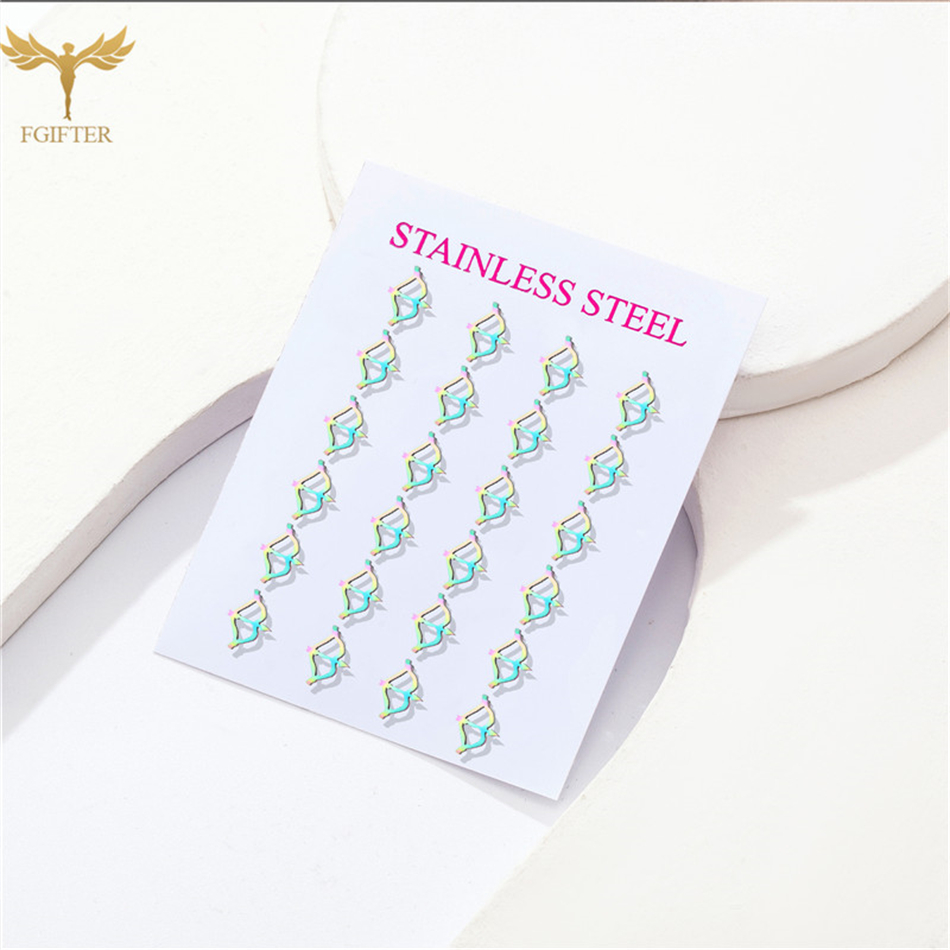 12 Pairs Bow Arrow Stud Earrin - Street Fashion Vendors 评论和价格