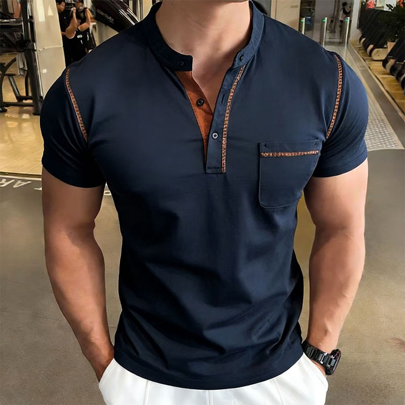 New Summer Men's Henry Collar  - Street Summer Fashion 评论和价格
