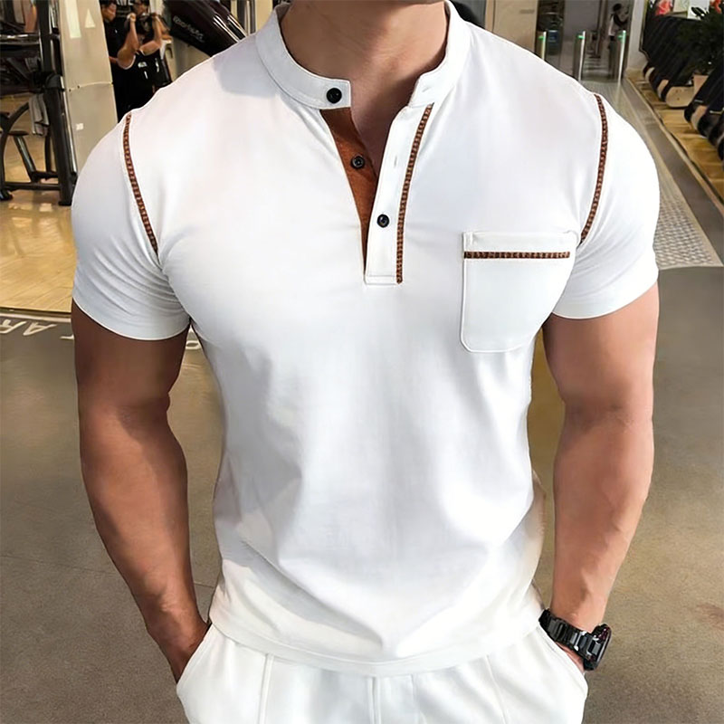 New Summer Men's Henry Collar  - Street Summer Fashion 评论和价格