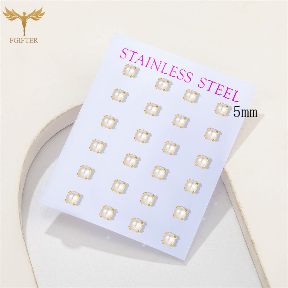 12 Pairs Pack Pearl Stud Earri - Street Fashion Vendors 评论和价格